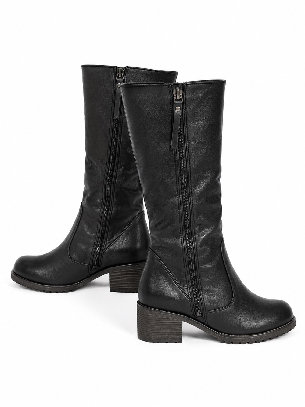 Mukluks Size 8W Women's Black Mid-Calf Zipper Boots - Classic Everyday Style